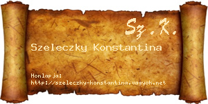Szeleczky Konstantina névjegykártya